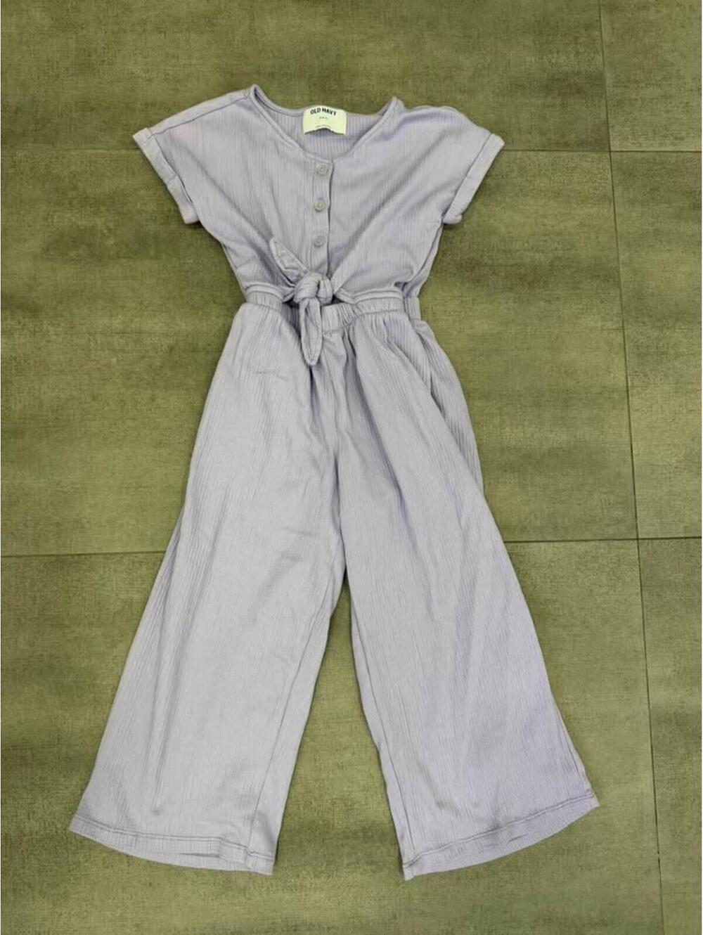 6/7 S • Old Navy Lavender Ribbed Tie-Waist Jumpsuit